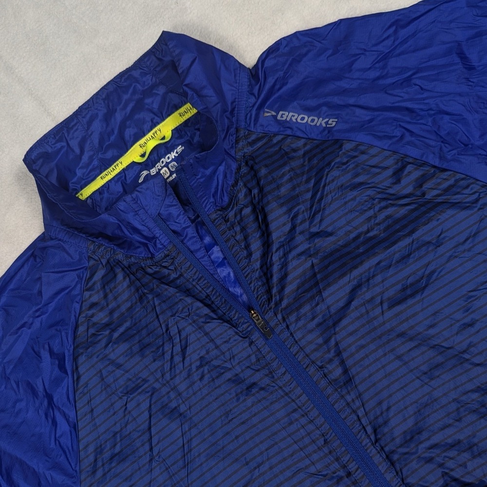 Brooks Men's LSD (Lite Shelter Device) Running Jacket Windbreaker Blue Medium